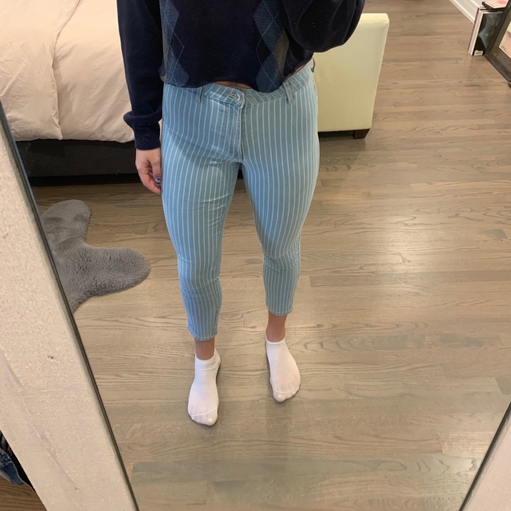 H&M skinny striped jeans